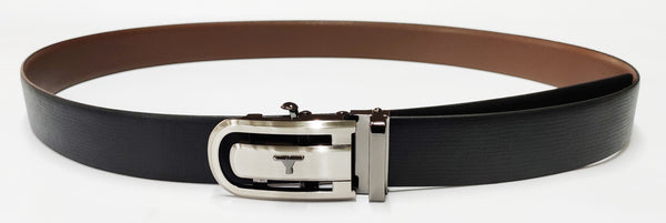 Bulchee Men's Genuine Leather Belt | Reversible Auto Lock | Black/Brown | BUL2024B