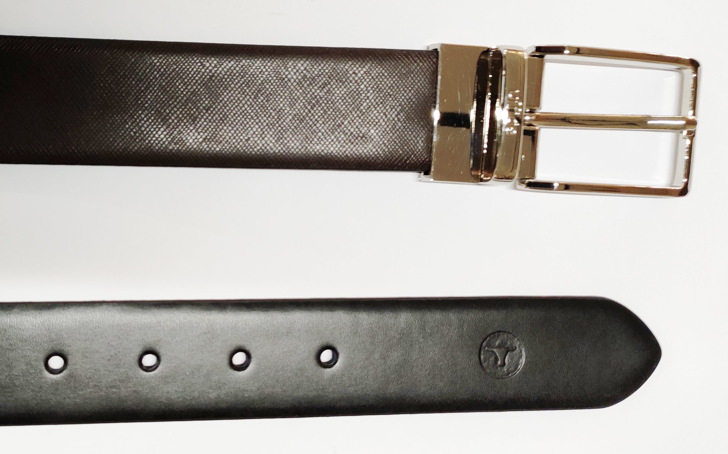 Ufficio Men's Genuine Leather Belt | Prong Reversible | Black/Brown | UFF2002B