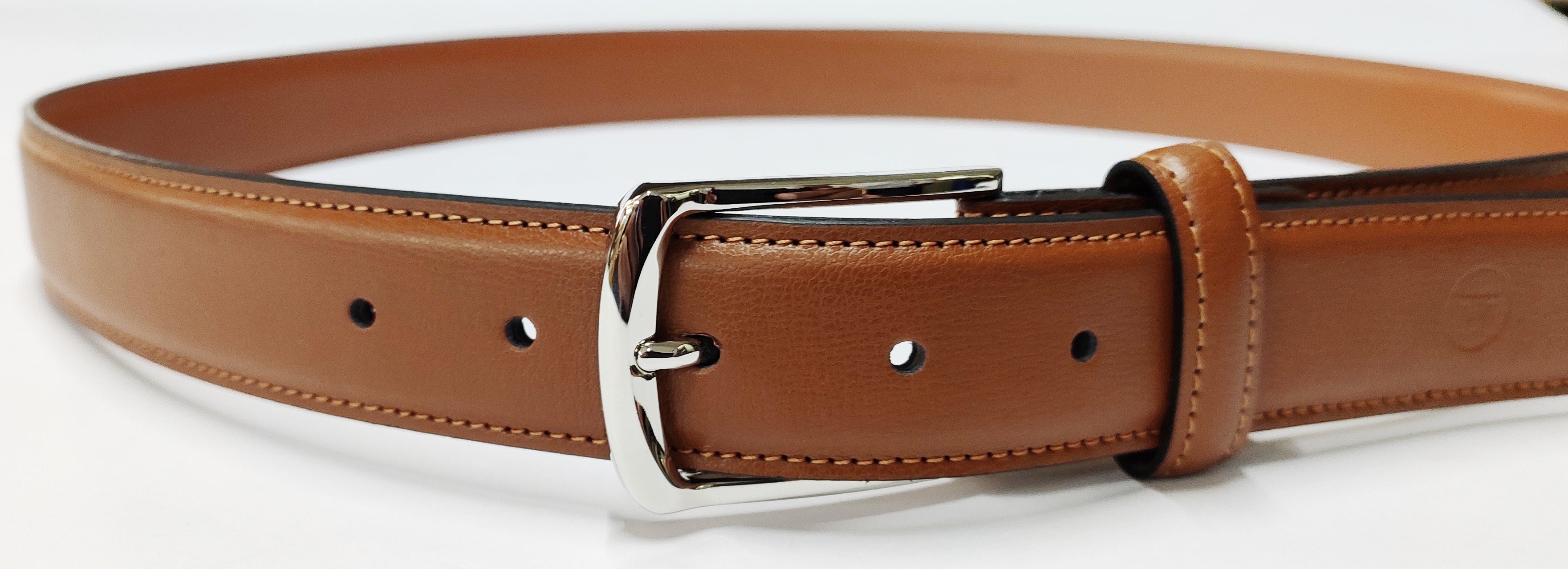 Ufficio Men's Genuine Leather Belt | Padded Chinos | Brown | UFF2019B