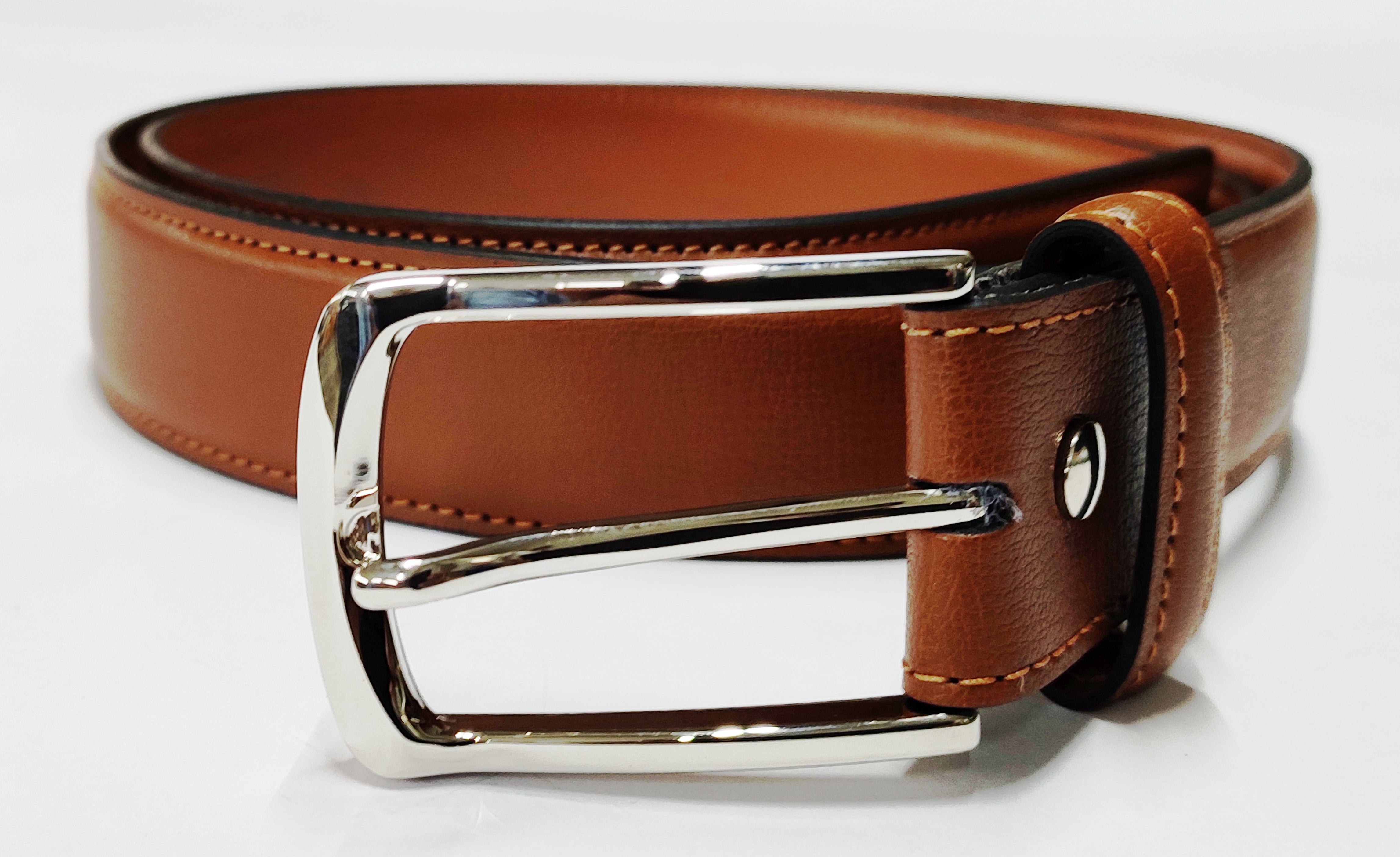 Ufficio Men's Genuine Leather Belt | Padded Chinos | Brown | UFF2019B