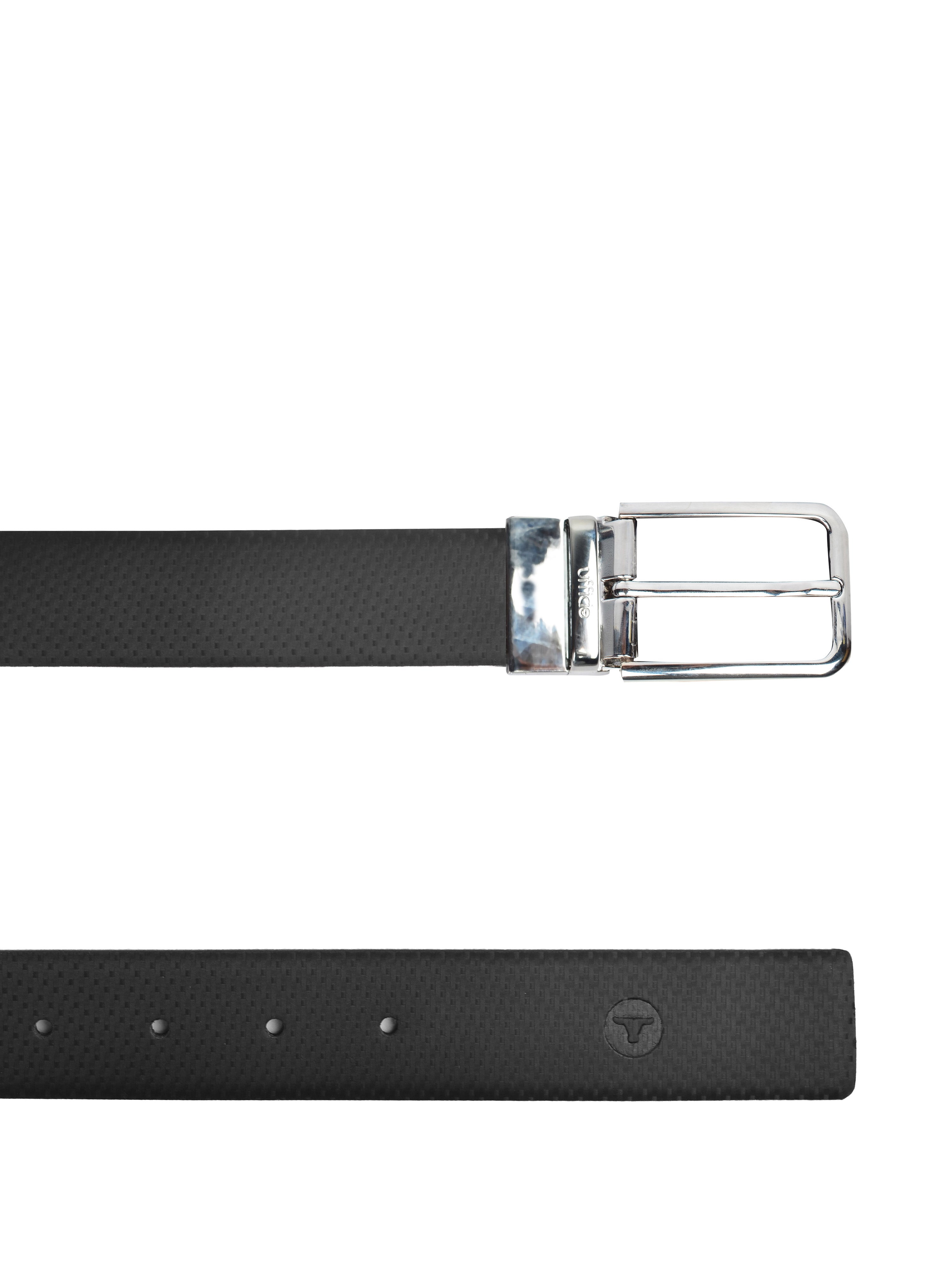 Ufficio Men's Genuine Leather Belt | Reversible Prong | Black UFF2007B