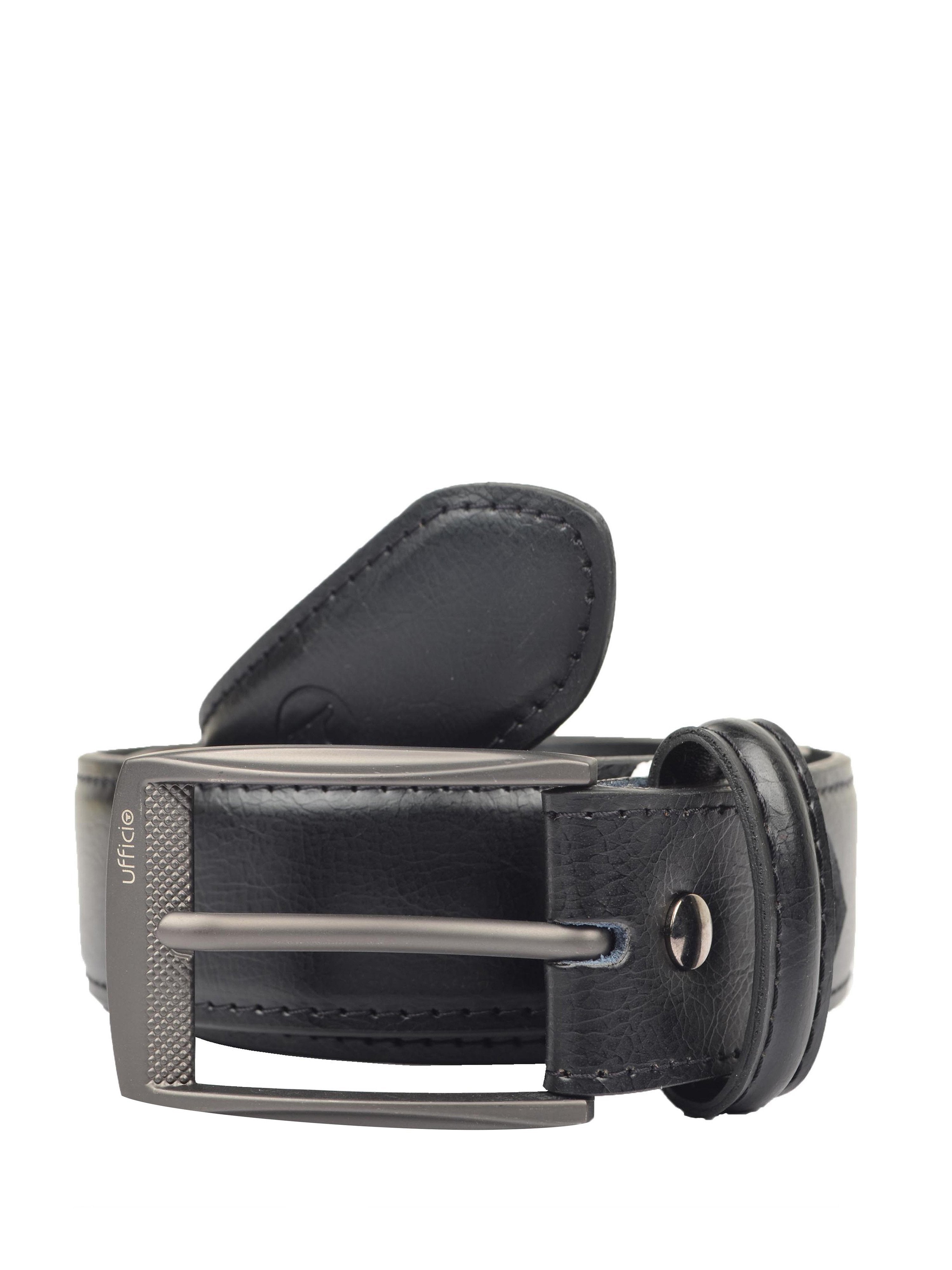 Ufficio Exclusive Collection Men's Genuine Leather Belt | Padded Chinos | Black