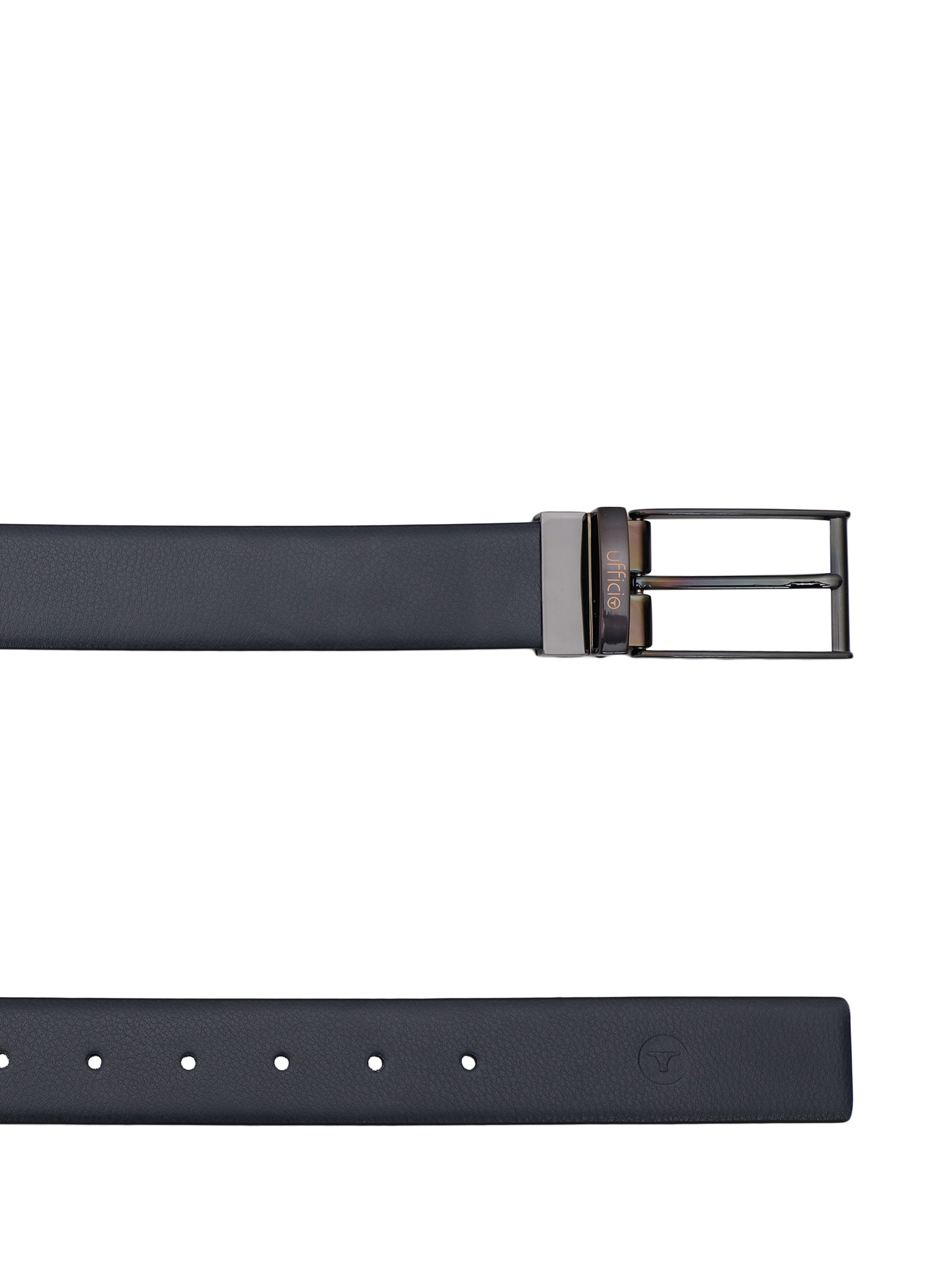 UFFICIO Premium Collections Men's Genuine Leather Belt | Reversible Prong | Blue/Black | UFF2106B
