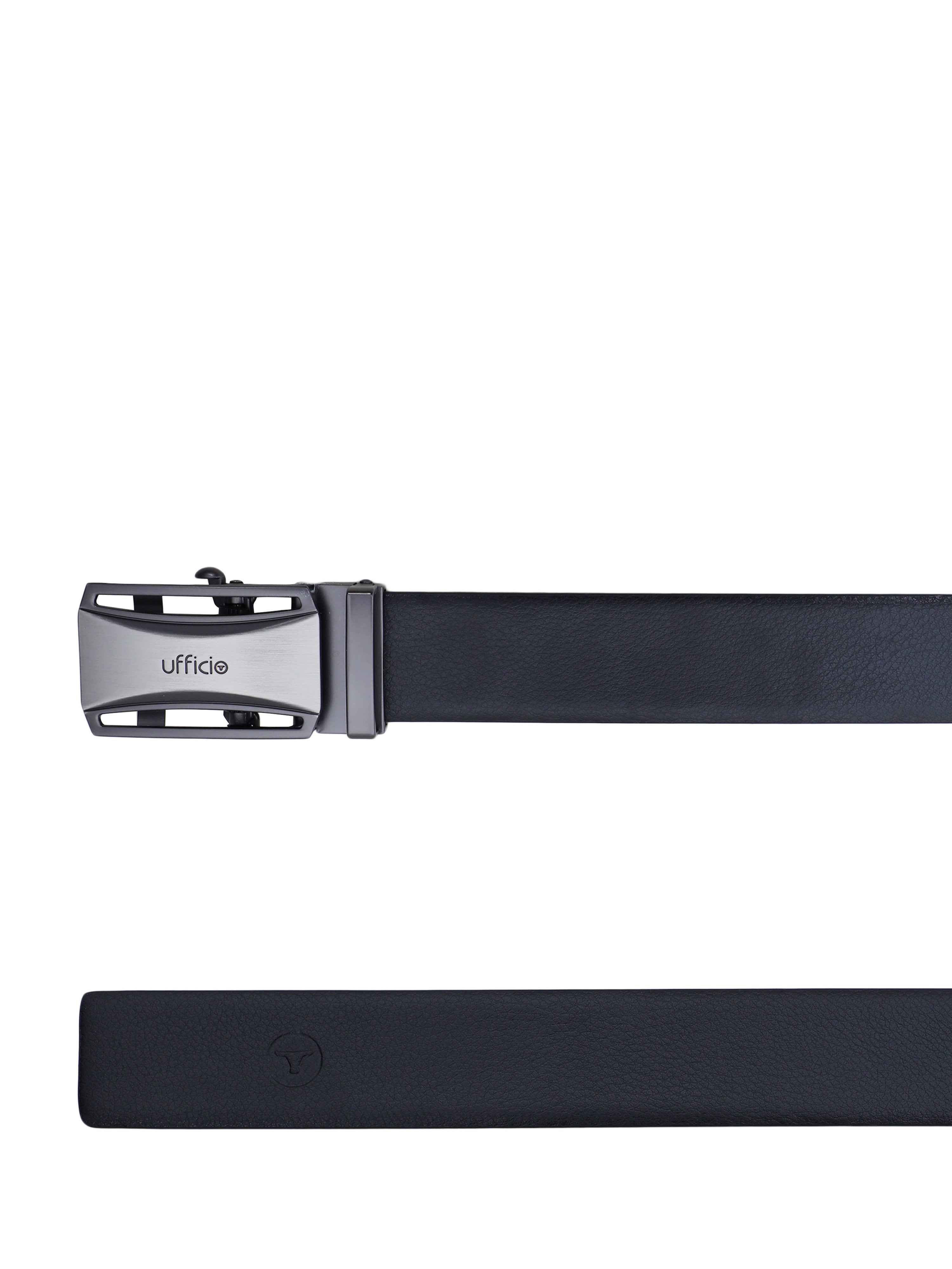 UFFICIO Premium Collections Men's Genuine Leather Belt | Reversible Auto Lock | Black/Brown | UFF2112B